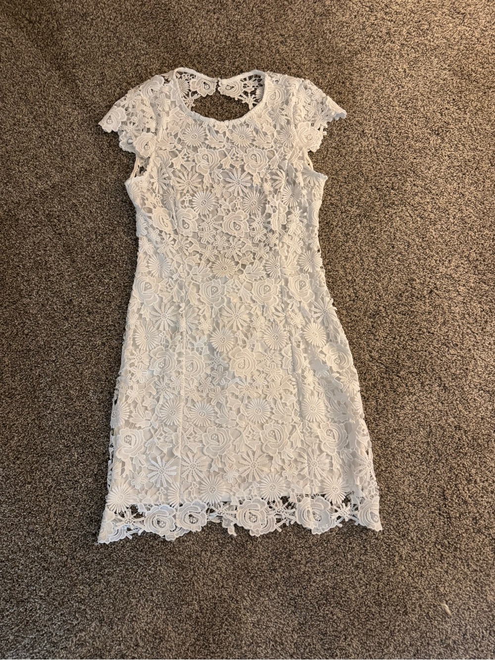 Lulu's White Floral Lace Mini Dress